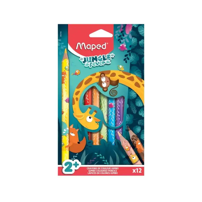 Maped - 863700 - Jungle Fever Jumbo Pencils X12 - ფერადი ფანქარი pg-83812 