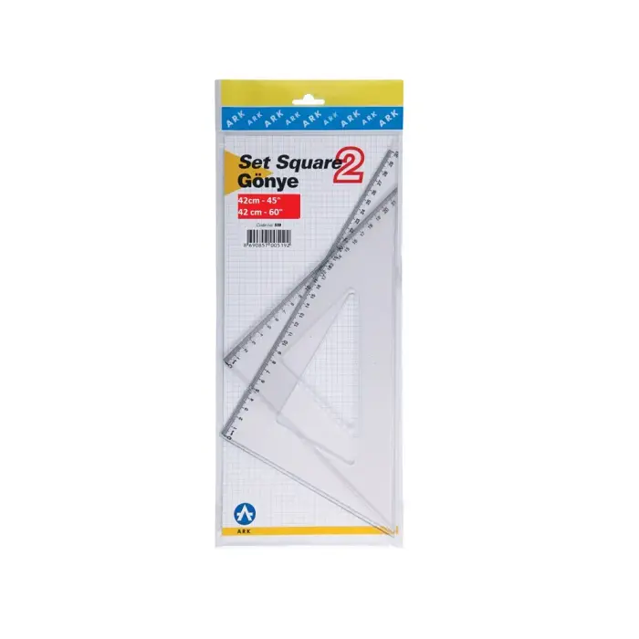 ARK - 520 - Rullers Set - სახაზავების ნაკრები, დიდი 42smX45° - 42smX60° pg-85098color გამჭივალე 