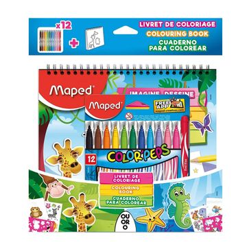 Maped - 845432 - Color'Peps - ფლომასტერები და გასაფერადებელი - ნაკრები წიგნი pg-68384color მრავალფერიანი 