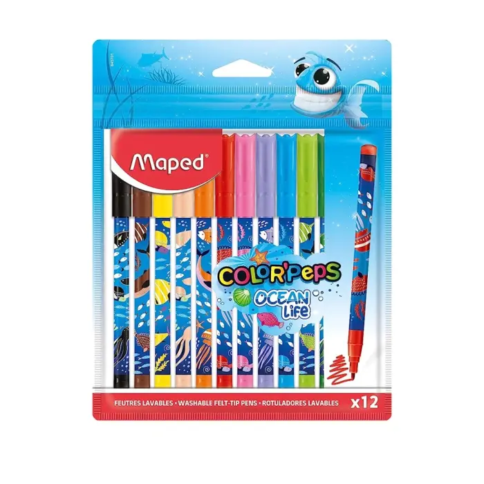 Maped - 845701 - Color'Peps Ocean - მფლომასტერების ნაკრები 12 ფერი pg-81871color მრავალფერიანი 