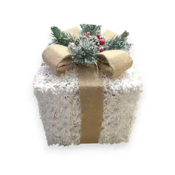 Christmas Box - MJ-2023134 - Decoration - საშობაო დეკორაცია, ყუთი განათებით pg-16270color თეთრი 