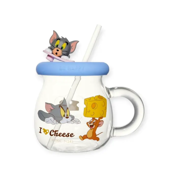 Tom & Jerry Glass Cup Mug - 7508-1 - მინის ჭიქა pg-85767color გამჭივალე 