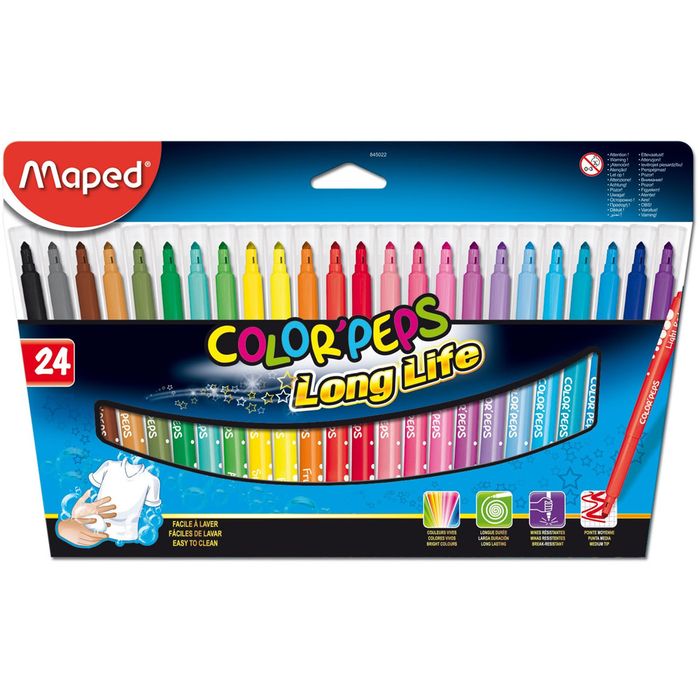 Maped - 845022 - Color'Peps Long Life - ფლომასტერების ნაკრები 24 ფერი pg-81867color მრავალფერიანი 