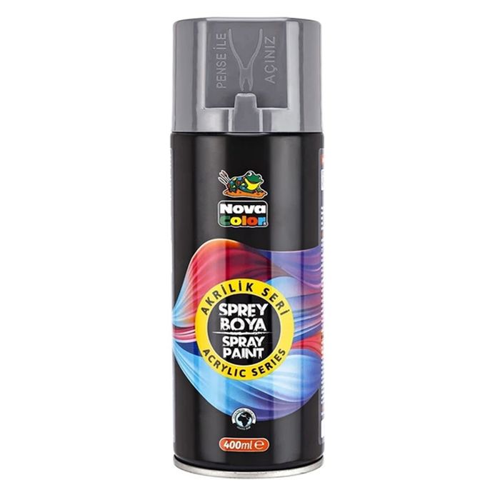 NovaColor - NC-3512 - Acrylic Spray Paint - აკრილის სპრეი საღებავი - 400ml ვერცხლისფერი pg-81578color ვერცხლისფერი 