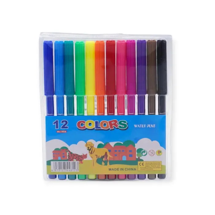 Felt Tip Pens Set - 858-12 - 12 colors - ფლომასტერების ნაკრები - 12 ფერი pg-85234 