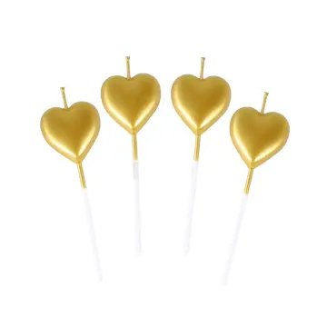 სადღესასწაულო სანთელი (გული) sant-04SQ-1-gold pg-83965 