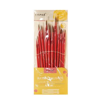 Corot - 7009 - Brushes Set - ფუნჯების ნაკრები 12 ცალიანი pg-80647color წითელი 