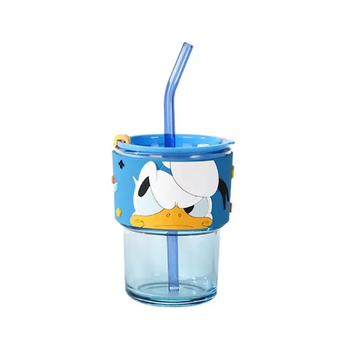 Glass Cup - AYHH23-00 - Disney Donald Duck - მინის ჭიქა საწრუპით pg-85771color ლურჯი 