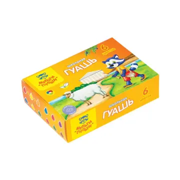 Multi Pulti - 10268 - Gouache "Raccoon in Greece" - 6 colors, 17.5 ml - საღებავი გუაში - 6 ფერიანი ნაკრები pg-83619color მრავალფერიანი 