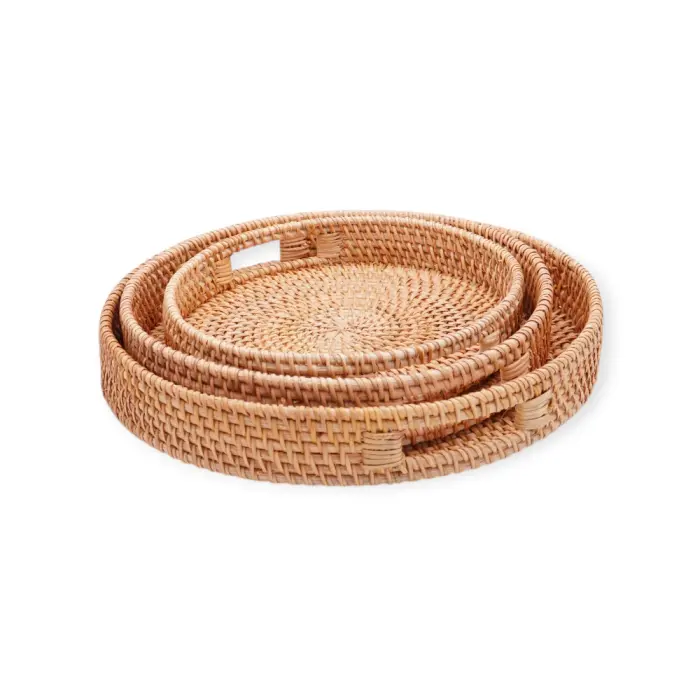 Wooden Wicker tray - 9304-15 - მოწნული ლანგარი 3 ცალი pg-85718color ბეჟი Wooden Wicker tray - 9304-15 - მოწნული ლანგარი 3 ცალი pg-85718color ბეჟი