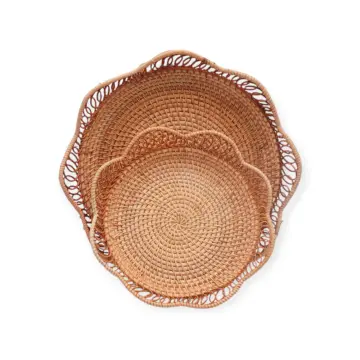 Rattan Basket - 9304-17 -Fruit Basket for Kitchen - მოწნული ლანგარი - 22.5x4.5/5.530x5/8 pg-85834 