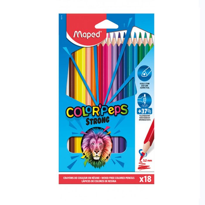 ფერადი ფანქარი 18ფ STRONG mp-862718 pg-81892color მრავალფერიანი 