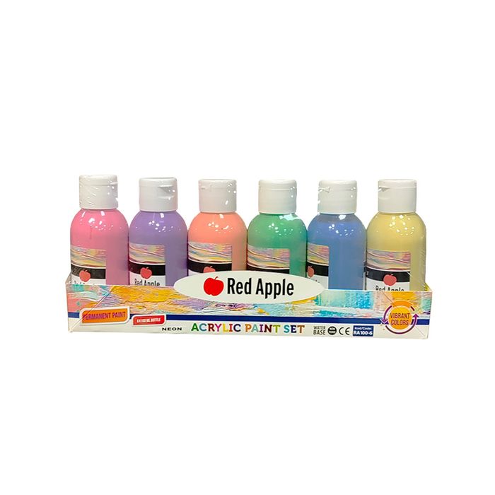 RED APPLE - RA100-6L - Acrylic Paint - აკრილი პასტელის ფერები - 6X100ml pg-81669color მრავალფერიანი RED APPLE - RA100-6L - Acrylic Paint - აკრილი პასტელის ფერები - 6X100ml pg-81669color მრავალფერიანი