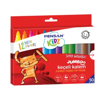 PENSAN - 99040 - Jumbo - ფერადი ფლომასტერების ნაკრები - 12 ფერი pg-83327color მრავალფერიანი 
