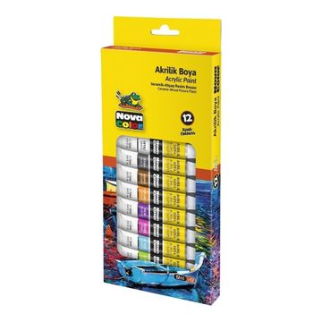 NovaColor - NC-2004 - Acrylic Paint - აკრილის საღებავი 12x12ml pg-81556color მრავალფერიანი 