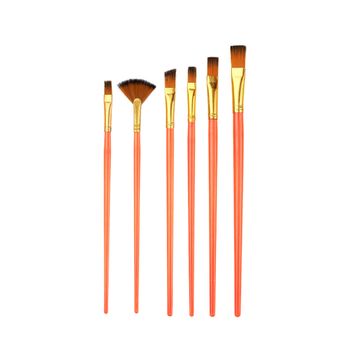 Brushes Set - 746 - ფუნჯების ნაკრები 6 ცალიანი pg-82810color ვარდისფერი 