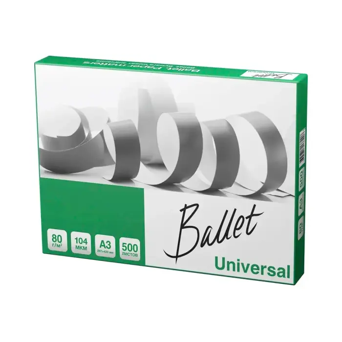 Ballet Universal A3 - საოფისე ქაღალდი - 80gsm 500 pg-06248color თეთრი Ballet Universal A3 - საოფისე ქაღალდი - 80gsm 500 pg-06248color თეთრი