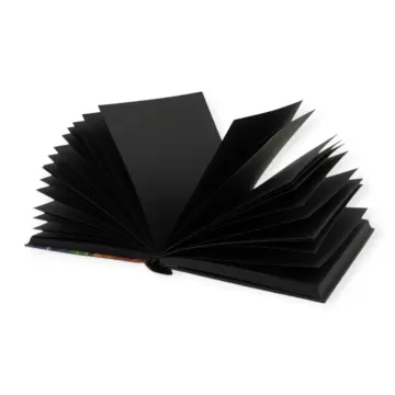 Notebook - 1885K - ბლოკნოტი 130x185 მმ, 110 gm შავი ფურცლებით pg-85448 