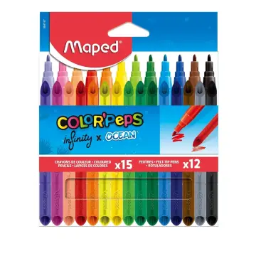 Maped - 984747 - ColorPeps Infinity X15 + Ocean X12 - ფერადი ფანქრების და ფლომასტერების ნაკრები 15+12 pg-85130 