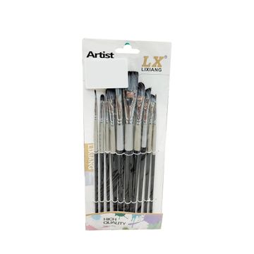 Lixiang - 748 - Brushes Set - ფუნჯების ნაკრები 10 ცალი pg-82812color შავი 