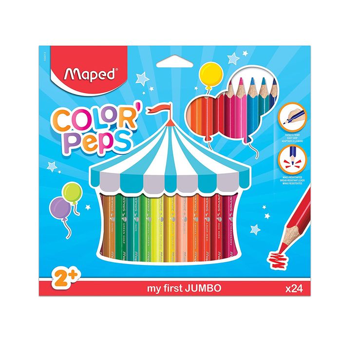 Maped - 834013 - Color'Peps Jumbo - ფერადი ფანქარი 24 ფერი pg-81863color მრავალფერიანი 