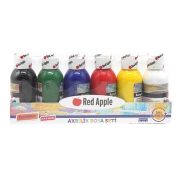 RED APPLE - RA-100-6 - Acrylic Paint - აკრილის საღებავი - 6X100ml pg-81668color მრავალფერიანი 