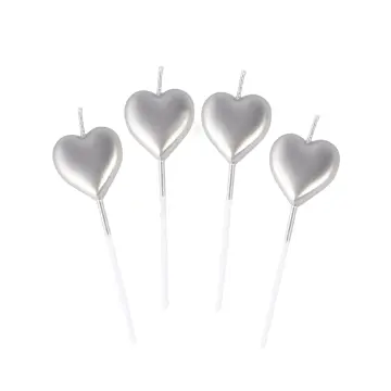 სადღესასწაულო სანთელი (გული) sant-04SQ-2-silver pg-83966 