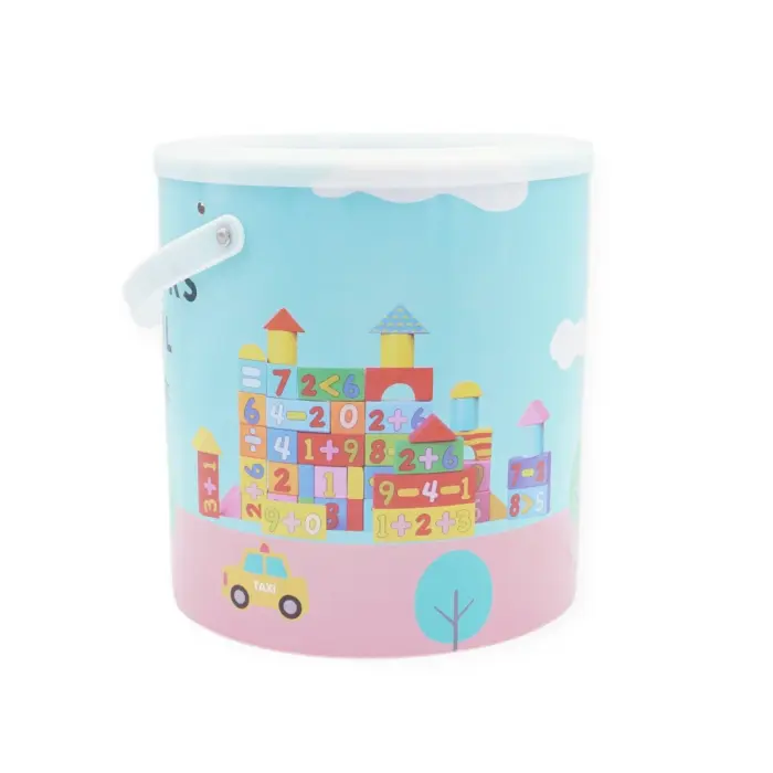 Wooden Building Blocks - D9143-2 - სათამაშო ხის კუბების ნაკრები 52 ცალიანი pg-85569 