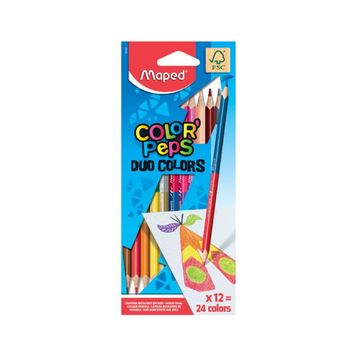 Maped - 829600 - Color'Peps Duo - ფერადი ფანქრების ნაკრები - 12 ფერი pg-03257 