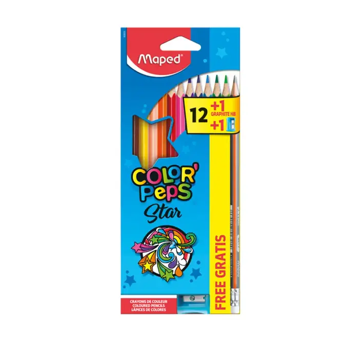 Maped - 832023 - Pencils ColorPeps Star x12 +1bp +1ps Box - ფერადი ფანქრების ნაკრები mp-832023 pg-83501 