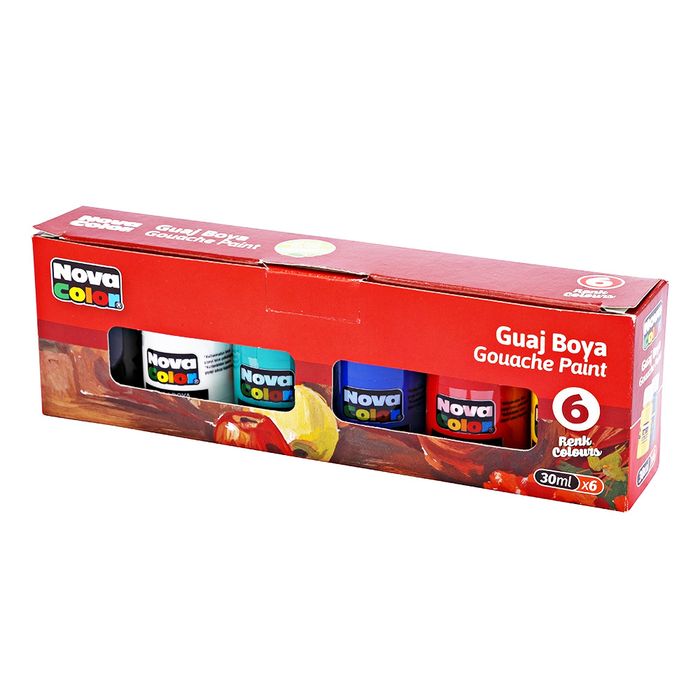 NovaColor - NC-113 - Gouache Paint - გუაშის საღებავი - 6x30ml pg-81562color მრავალფერიანი 