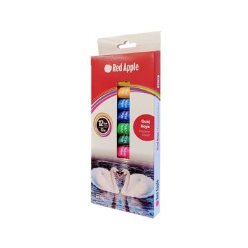 RED APPLE - RGT12 - Gouache Paint - გუაშის საღებავი 12X12ml pg-81665color მრავალფერიანი 
