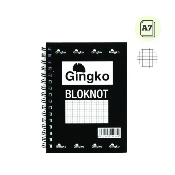 Gingko - Bloknot - A7 - sqr. - ბლოკნოტი - უჯრ. pg-83173 Gingko - Bloknot - A7 - sqr. - ბლოკნოტი - უჯრ. pg-83173