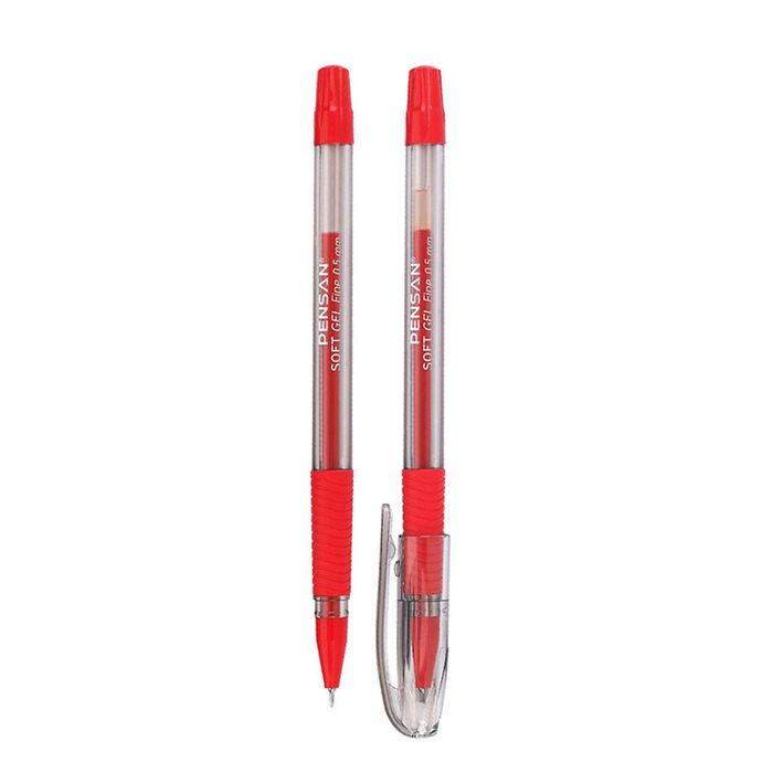 PENSAN - 2420/12 - Soft Gel Pen - RED - კალამი გელიანი - 0.5mm pg-81627color წითელი PENSAN - 2420/12 - Soft Gel Pen - RED - კალამი გელიანი - 0.5mm pg-81627color წითელი
