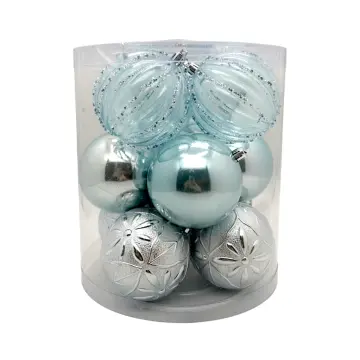 Christmas Trees Decoration - XOX-25826 - (10cm) - ნაძვისხის მოსართავი ბურთები pg-16316color Cyan 