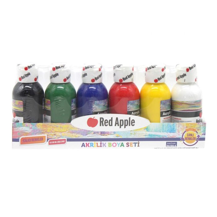 RED APPLE - RA-100-6 - Acrylic Paint - აკრილის საღებავი - 6X100ml pg-81668color მრავალფერიანი RED APPLE - RA-100-6 - Acrylic Paint - აკრილის საღებავი - 6X100ml pg-81668color მრავალფერიანი
