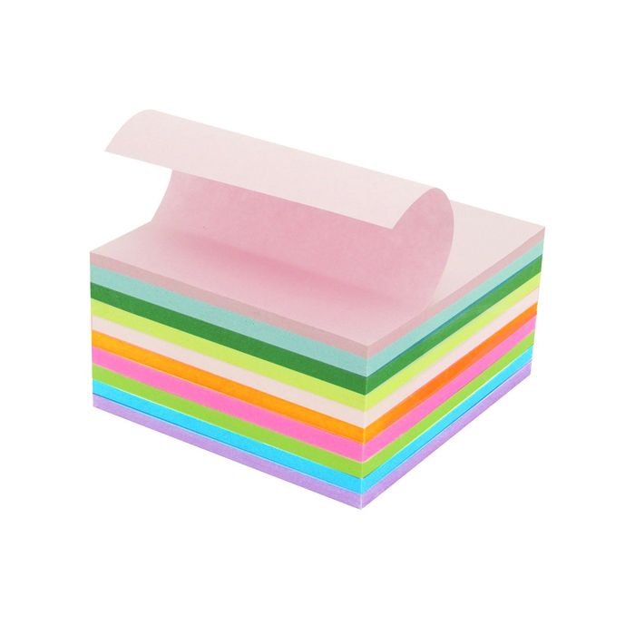 Block Memo Pad - Assorted Colours - 90X90 mm - ჩასანიშნი ფერადი ფურცლები - 90X90 მმ pg-82854 