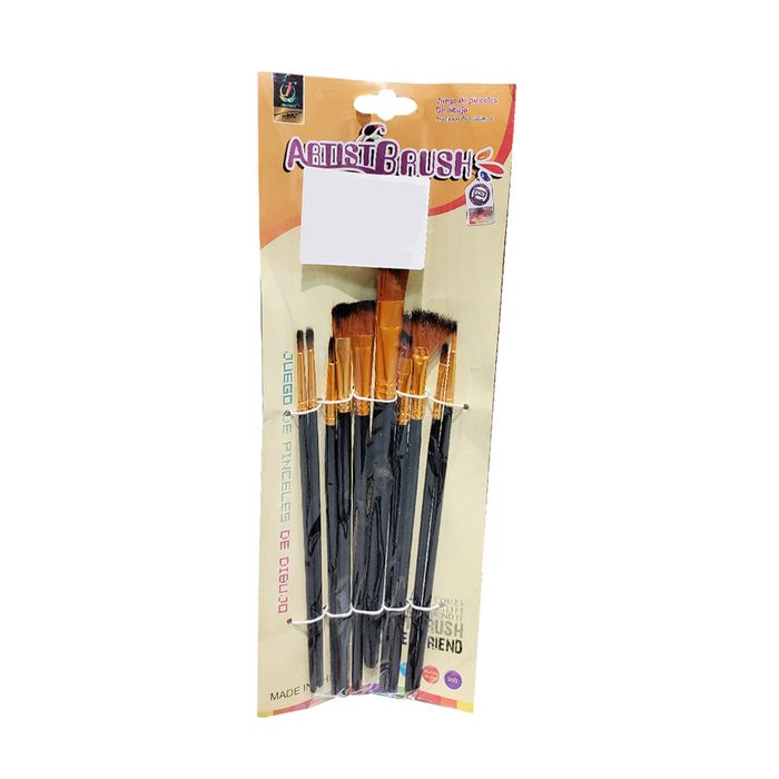 Brushes Set - 747 - ფუნჯების ნაკრები 10 ცალიანი pg-82811color შავი 
