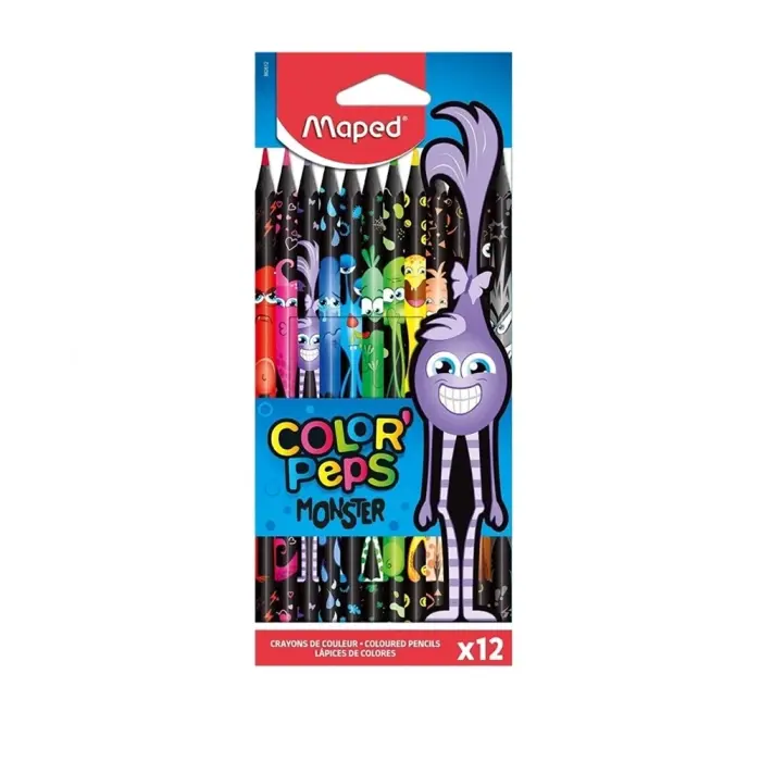 Maped - 862612 - Color'Peps Monster - ფანქრების ნაკრები 12 ფერი pg-79946color მრავალფერიანი 