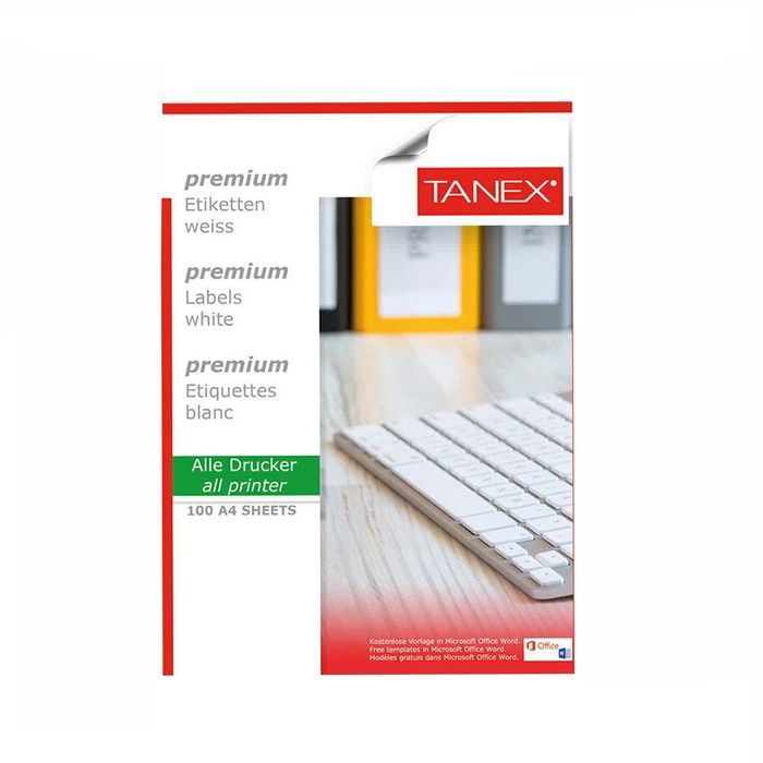 Tanex - TW-2000 - ლეიბლი ა4 pg-01575color თეთრი Tanex - TW-2000 - ლეიბლი ა4 pg-01575color თეთრი