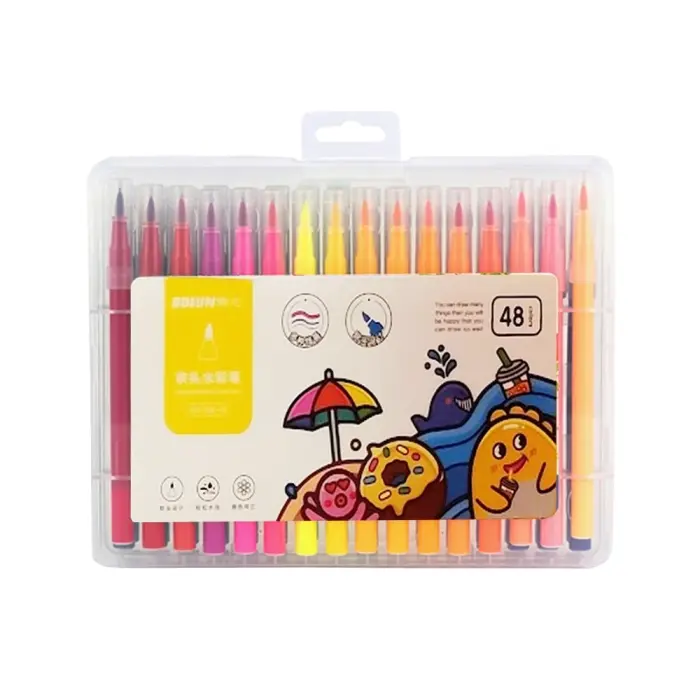 BOIUN - Brush-Tip-Pen - 706-48 - ფუნჯიანი ფლომასტერები 48 ფერი pg-84189color მრავალფერიანი BOIUN - Brush-Tip-Pen - 706-48 - ფუნჯიანი ფლომასტერები 48 ფერი pg-84189color მრავალფერიანი