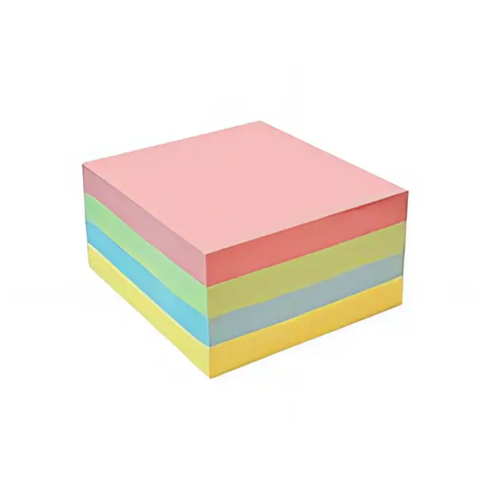 Block Memo Pad - 20014 - Non Sticky 76x76mm - ჩასანიშნი ფურცელი 500 ცალი - არაწებოვანი pg-82345color მრავალფერიანი 