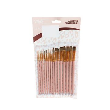 Mystic - 749 - Brushes Set - ფუნჯების ნაკრები - 15 ცალი pg-82813color ვარდისფერი 