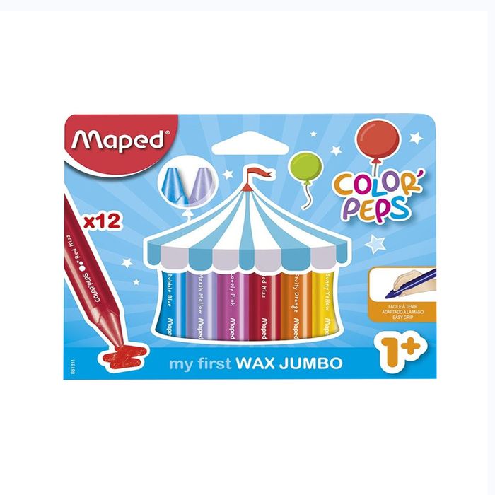 Maped - 861311 - Color'Peps - ცვილის ფანქრების ნაკრები 12 ფერი pg-06154color მრავალფერიანი 