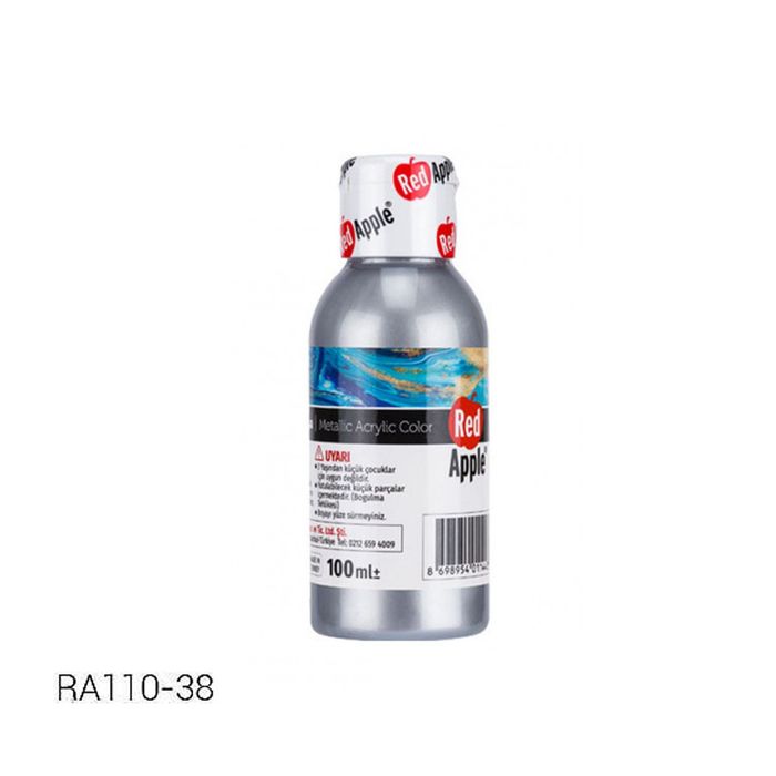 RED APPLE - RA110-38 - Acrylic Paint - აკრილი 100ml - ვერცხლისფერი pg-81675color ვერცხლისფერი RED APPLE - RA110-38 - Acrylic Paint - აკრილი 100ml - ვერცხლისფერი pg-81675color ვერცხლისფერი
