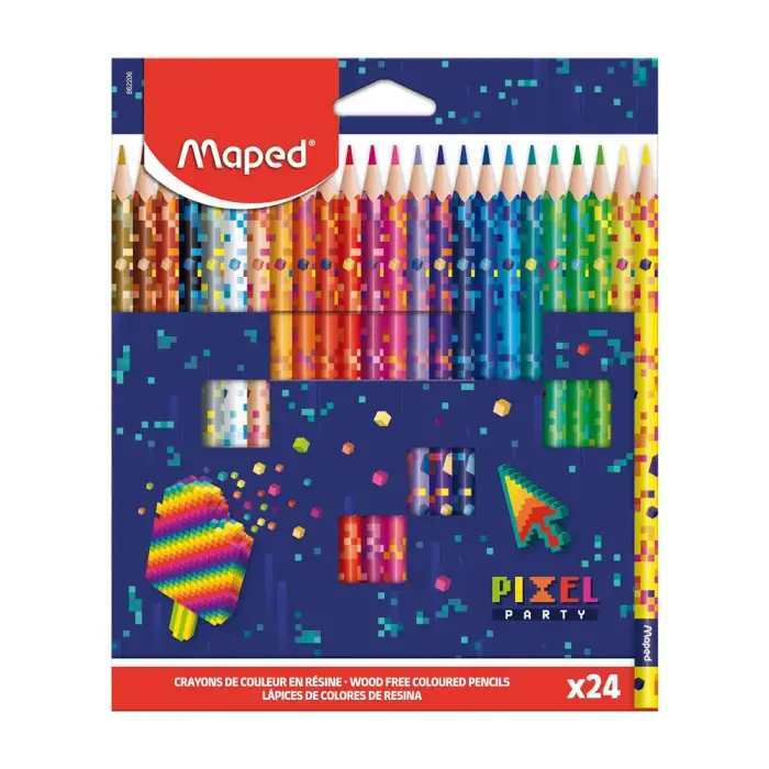 Maped - 862206 - Pencils Pixel Party X24 - ფერადი ფანქარი pg-83809color მრავალფერიანი 