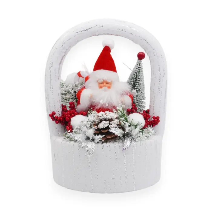 Christmas Decoration - 23h-240(28x20) - საშობაო ხელნაკეთი დეკორაცია (კალათი) pg-85014 