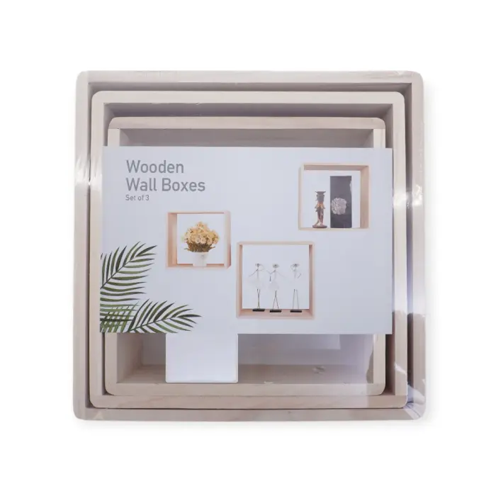 Wooden Wall Shelves Set - SY-14-tar - კედლის ხის ჩარჩო - 3 ცალიანი ნაკრები pg-85823color ბეჟი 