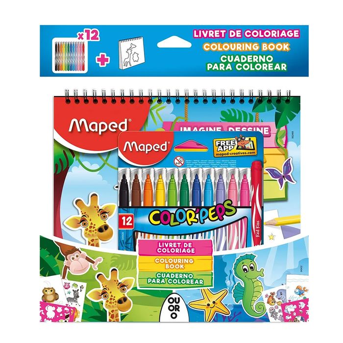 Maped - 845432 - Color'Peps - ფლომასტერები და გასაფერადებელი - ნაკრები წიგნი pg-68384color მრავალფერიანი 