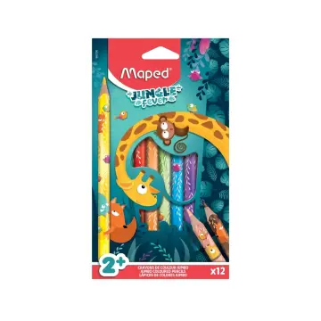 Maped - 863700 - Jungle Fever Jumbo Pencils X12 - ფერადი ფანქარი pg-83812 